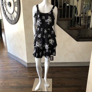 White House Black Market Black Ruffle Dress. Sz 2
